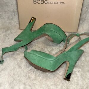 BCBGeneration Mint Green Platform Sandals
